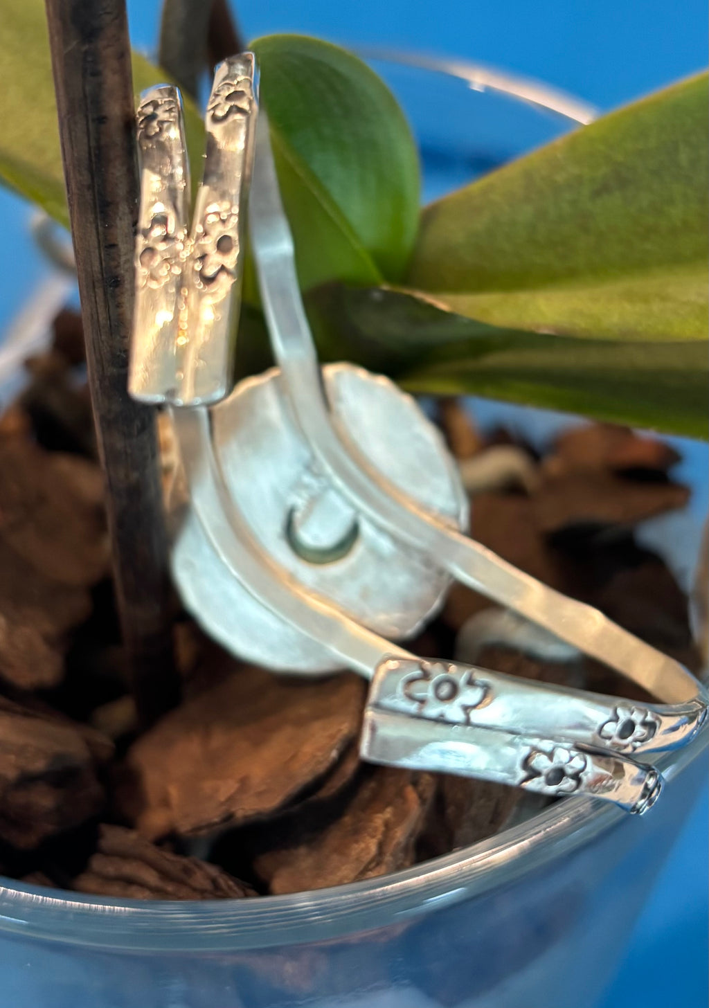 Sterling Silver and Chrysoprase Cuff/Bracelet