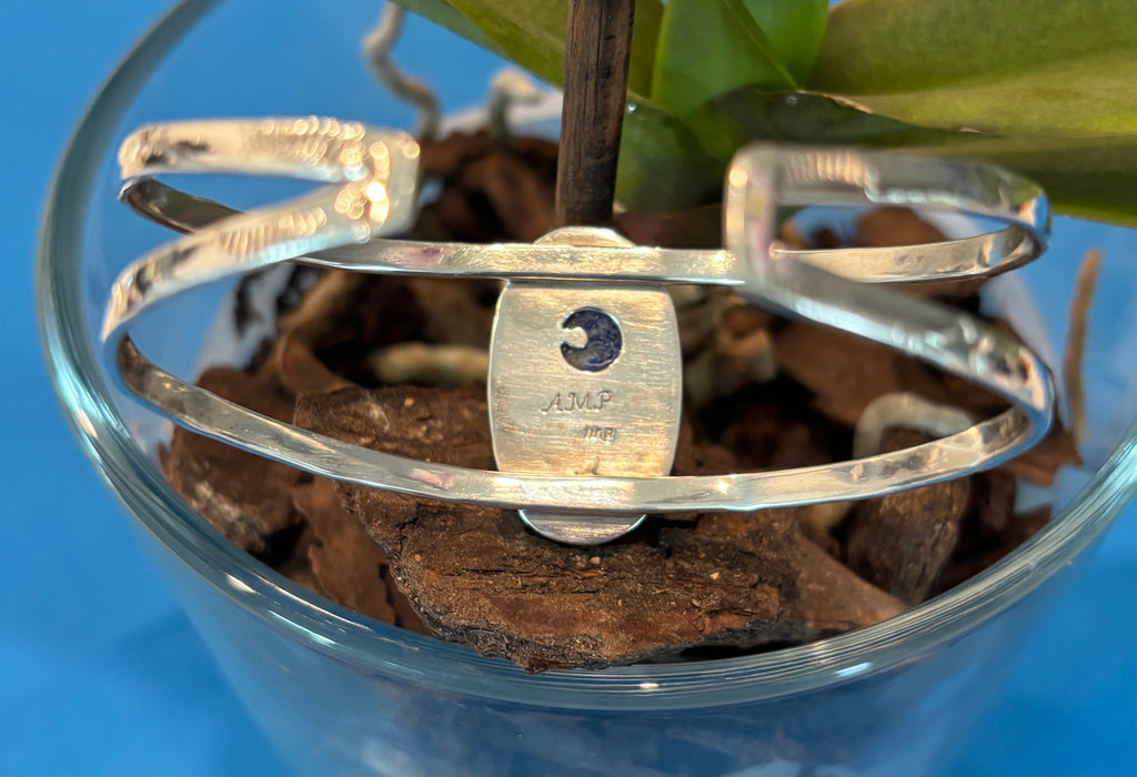 Sterling cuff/bracelet with Lapis Lazuli