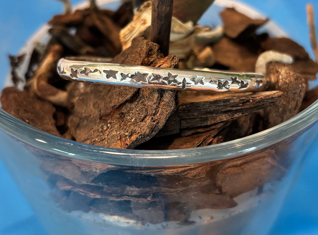 Sterling Silver Cuff/Bracelet/Smashed Stars Stamping