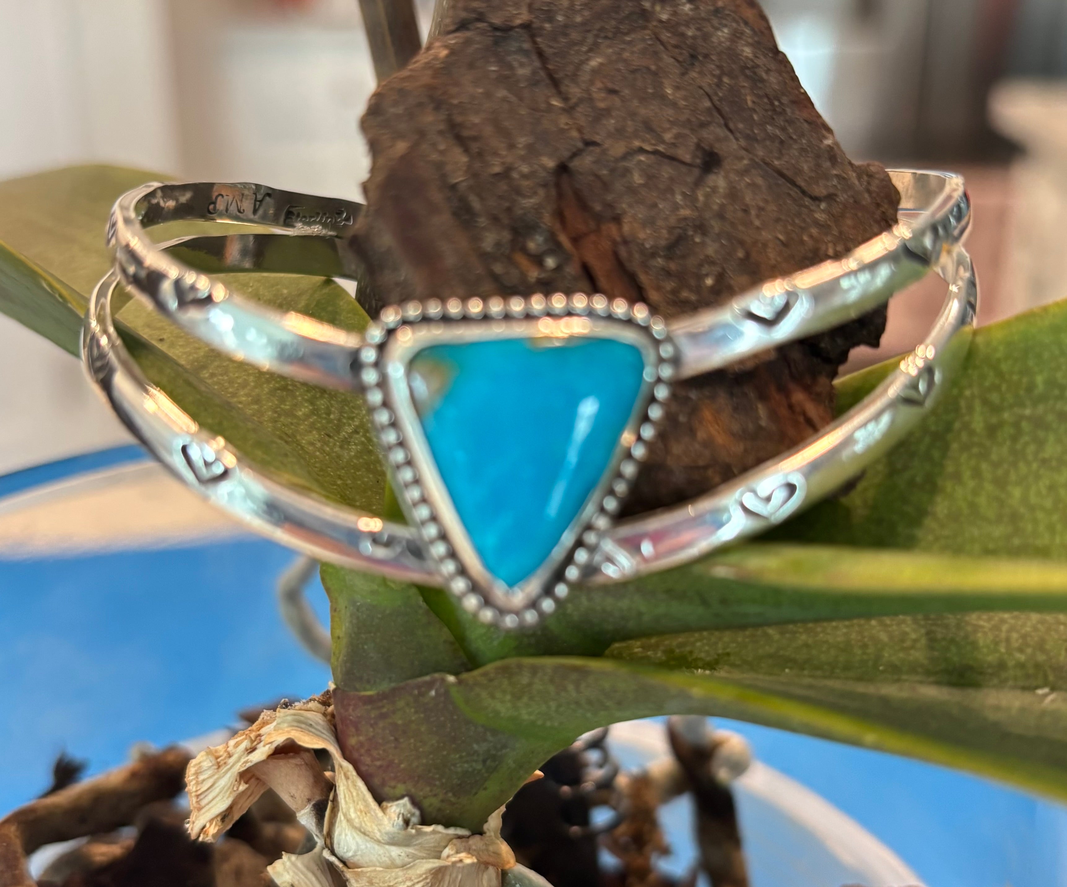 Sterling and stone cuff/bracelet