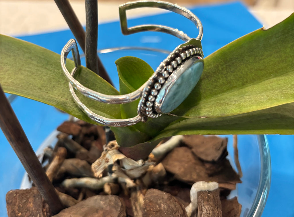 Sterling and Larimar Cuff/Bracelet