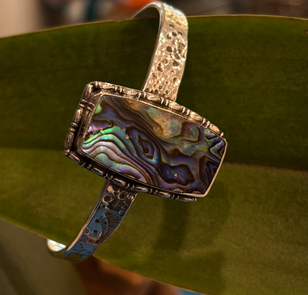 Sterling Silver and Abalone Bracelet/Cuff