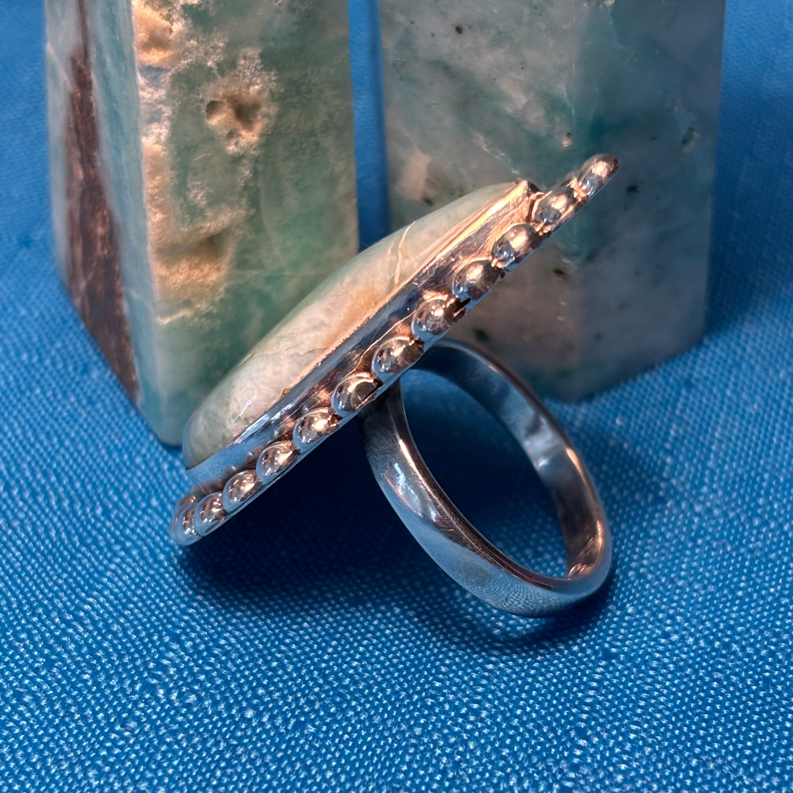 Sterling Silver & Larimar Ring