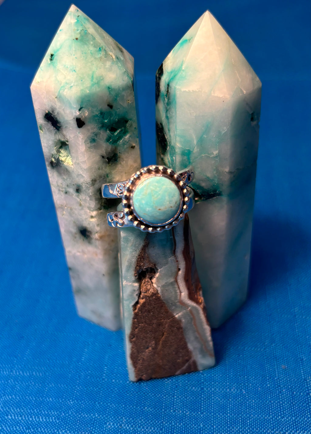 Stelring Silver &  Round Turquoise Ring