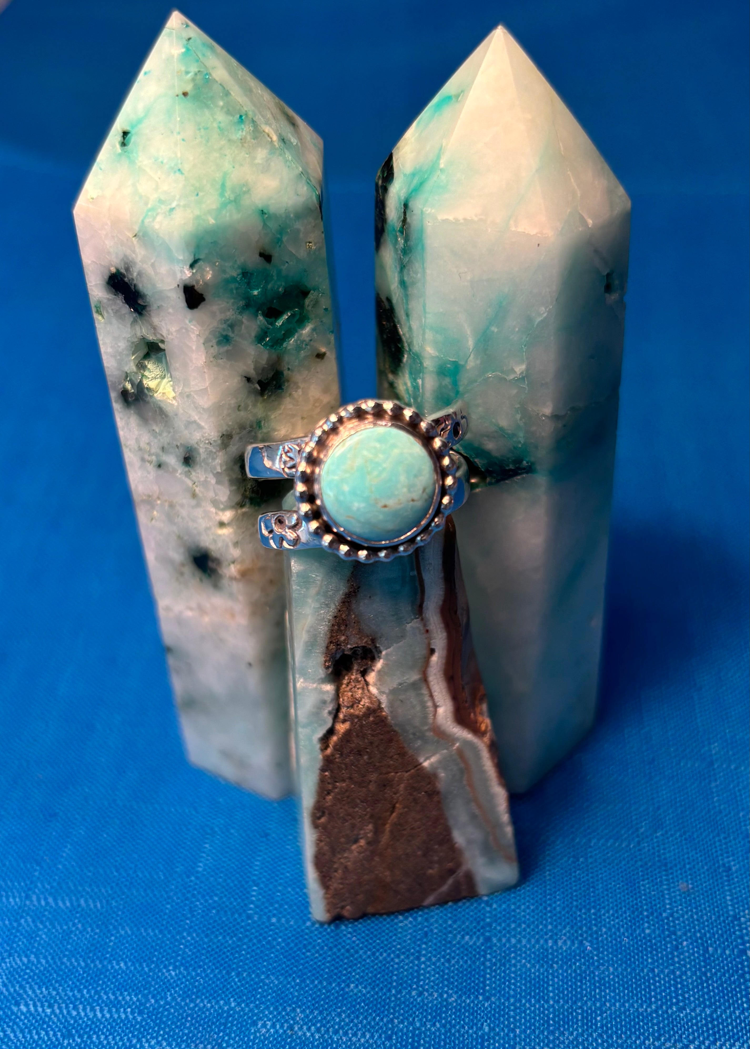 Stelring Silver &  Round Turquoise Ring