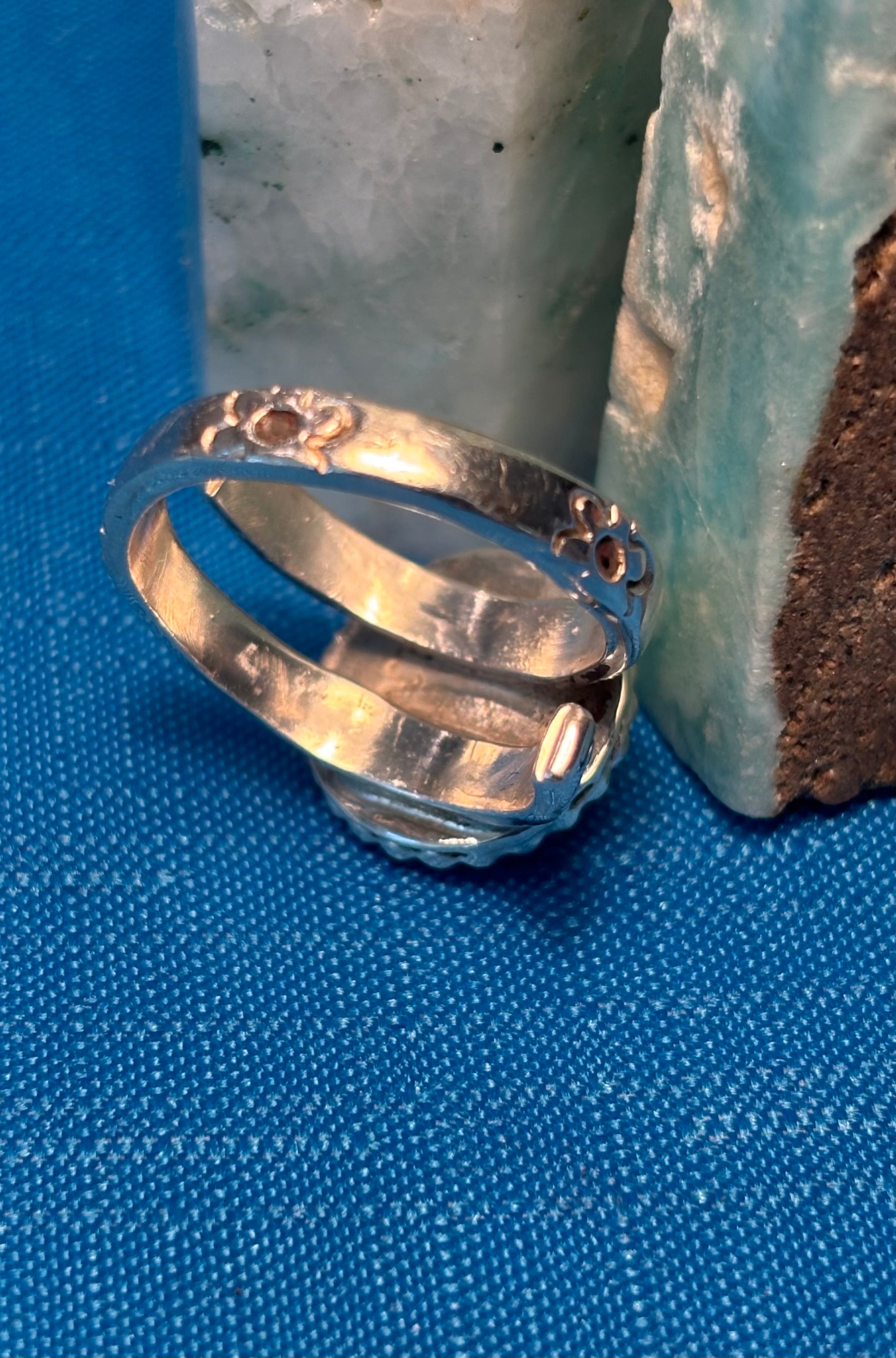 Stelring Silver &  Round Turquoise Ring