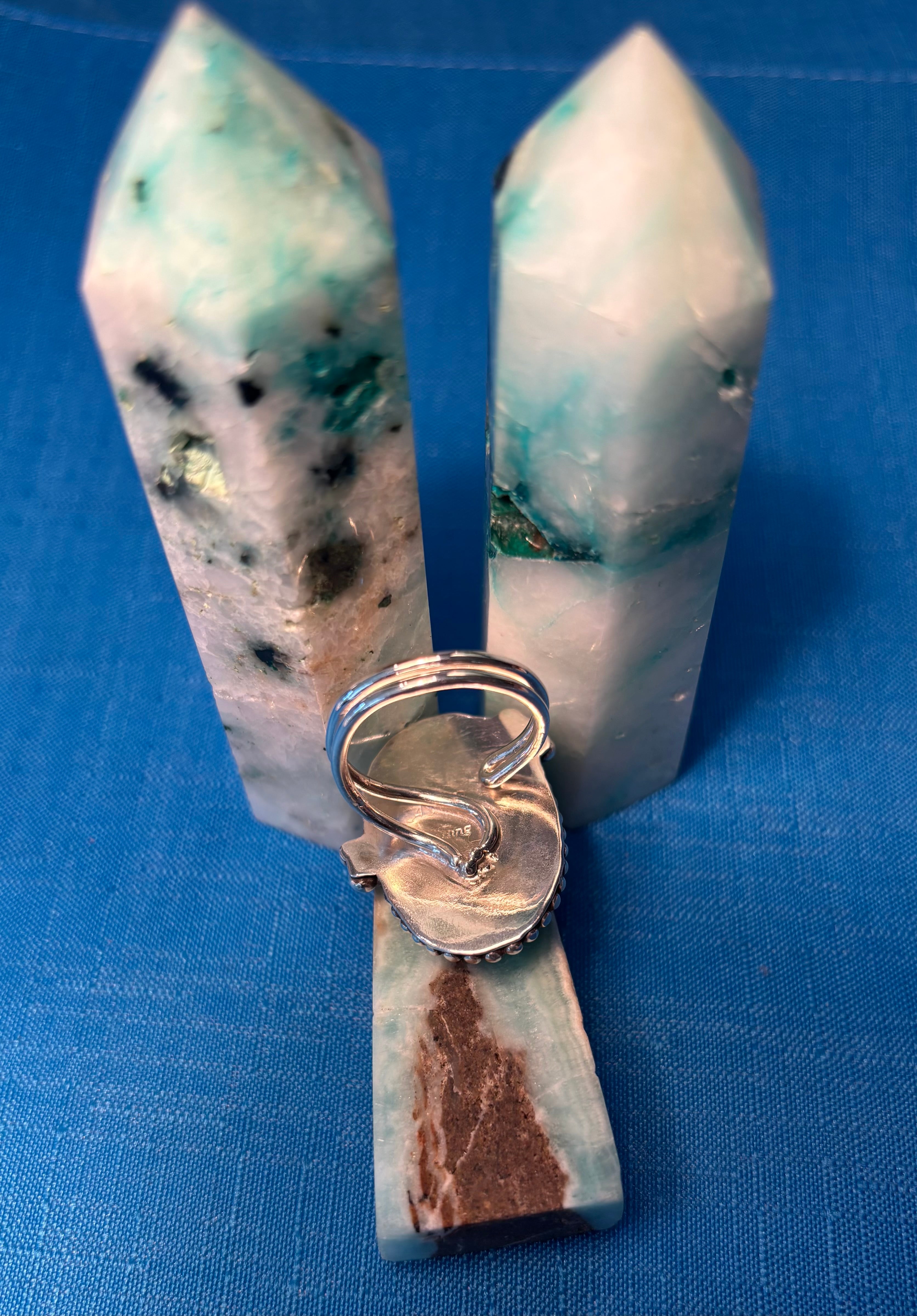 Sterling Silver & Chrysoprase Ring