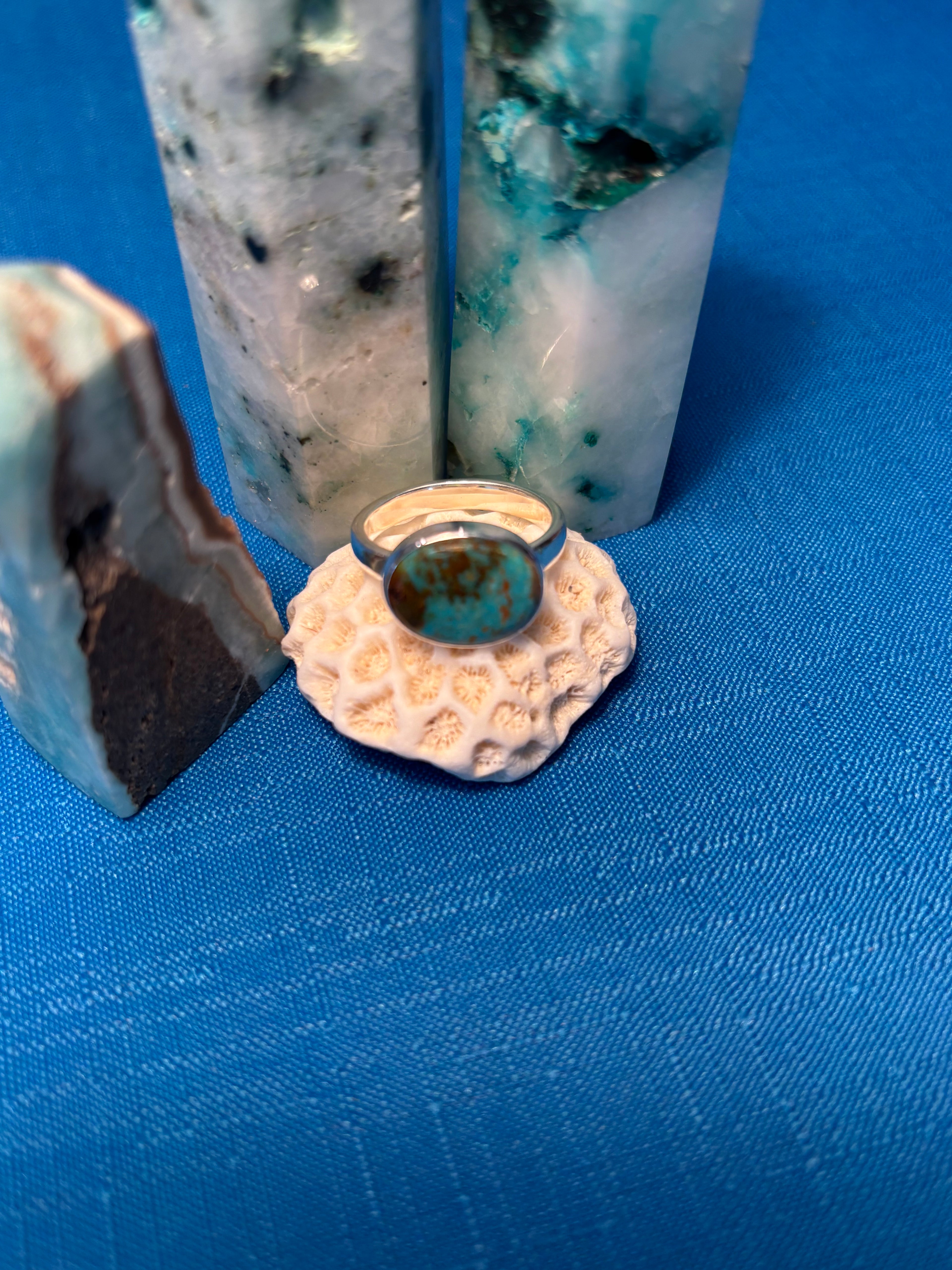 STERLING SILVER & KINGMAN TURQUOISE RING
