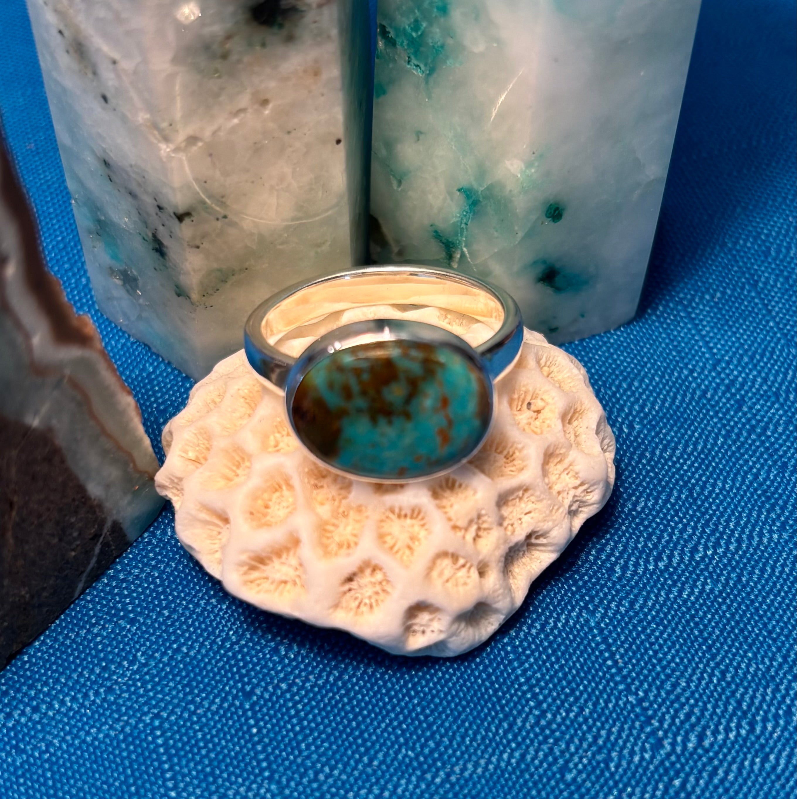 STERLING SILVER & KINGMAN TURQUOISE RING