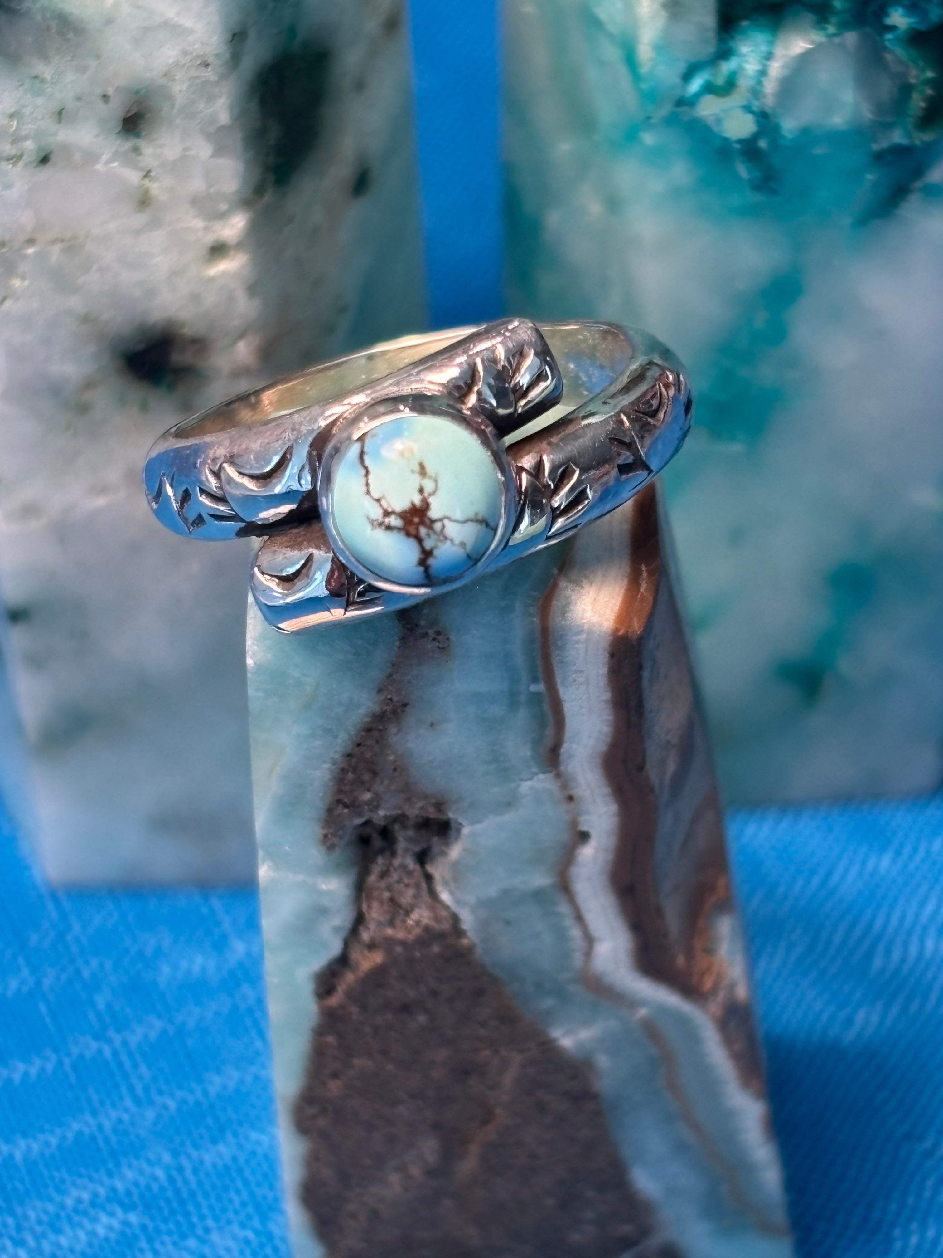 Sterling Silver & Golden Hills Turquoise Ring