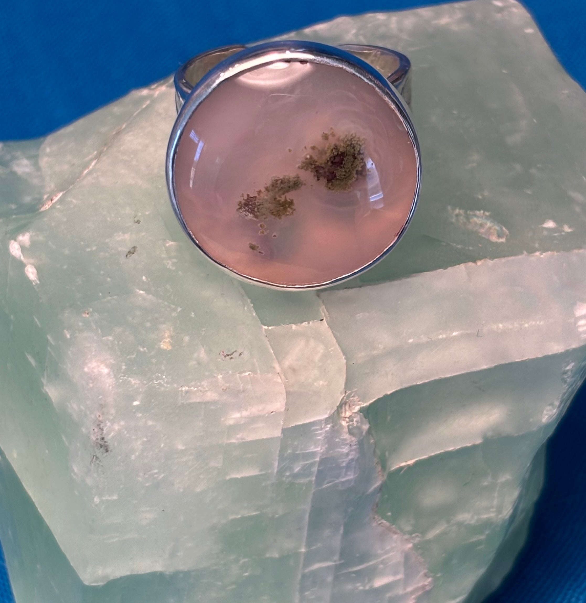 Sterling Silver & Moss Agate Ring