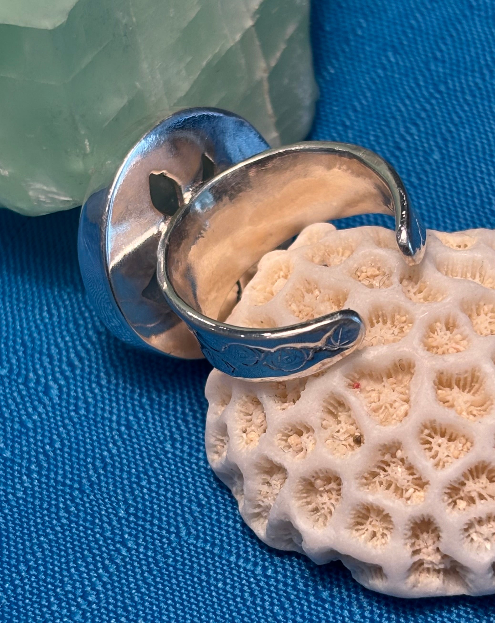 Sterling Silver & Moss Agate Ring