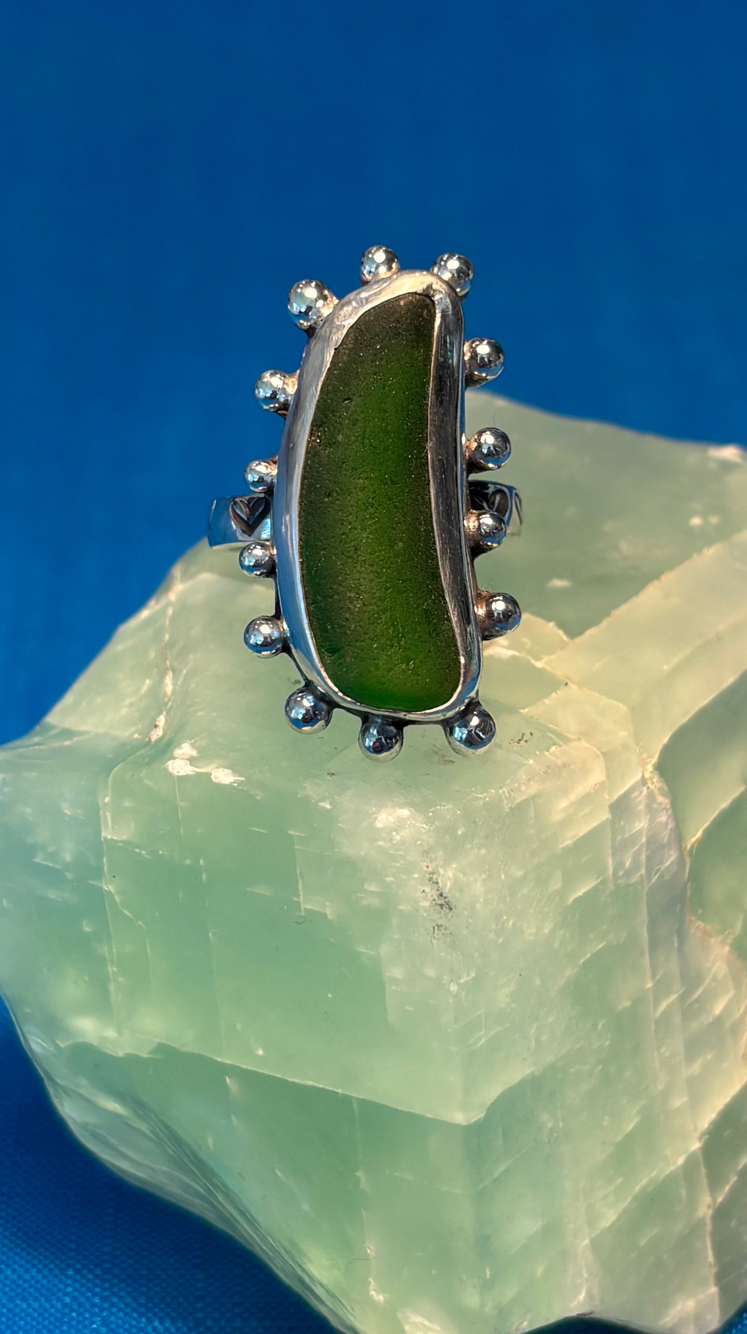 Sterling Silver & Sea Glass Ring