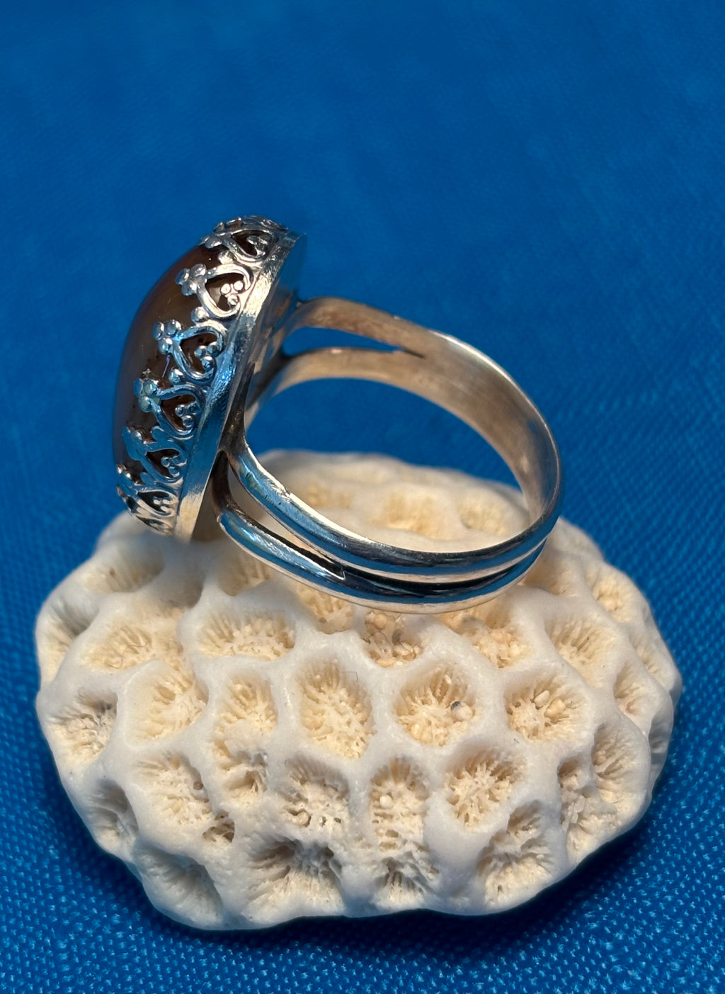 STERLING SILVER & TIGER EYE RING