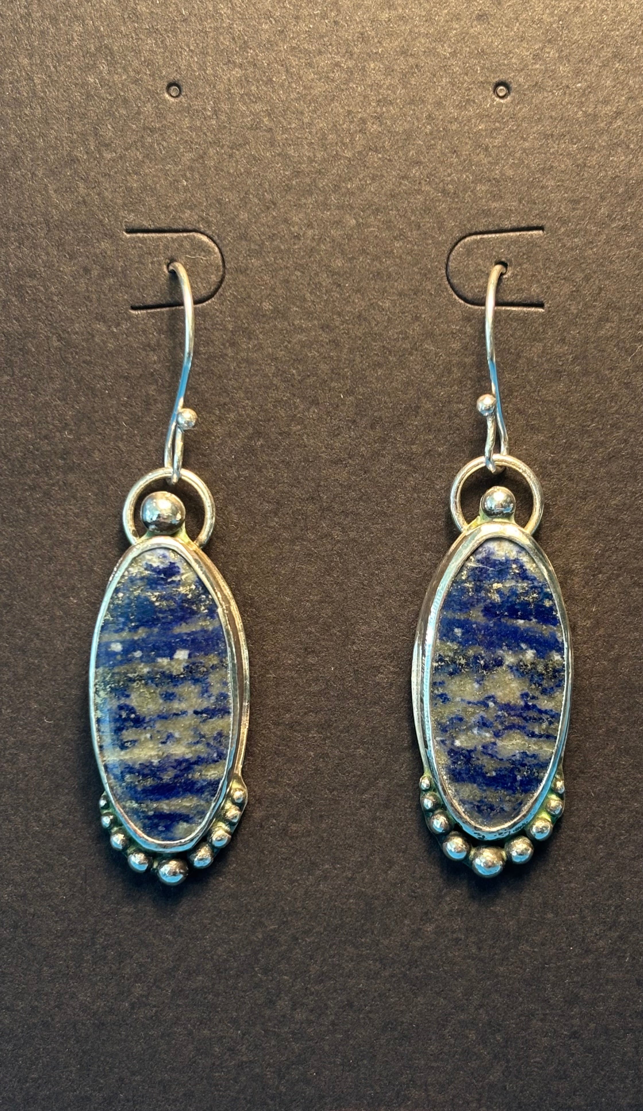 Lapis Lazuli and Sterling Silver Earrings.