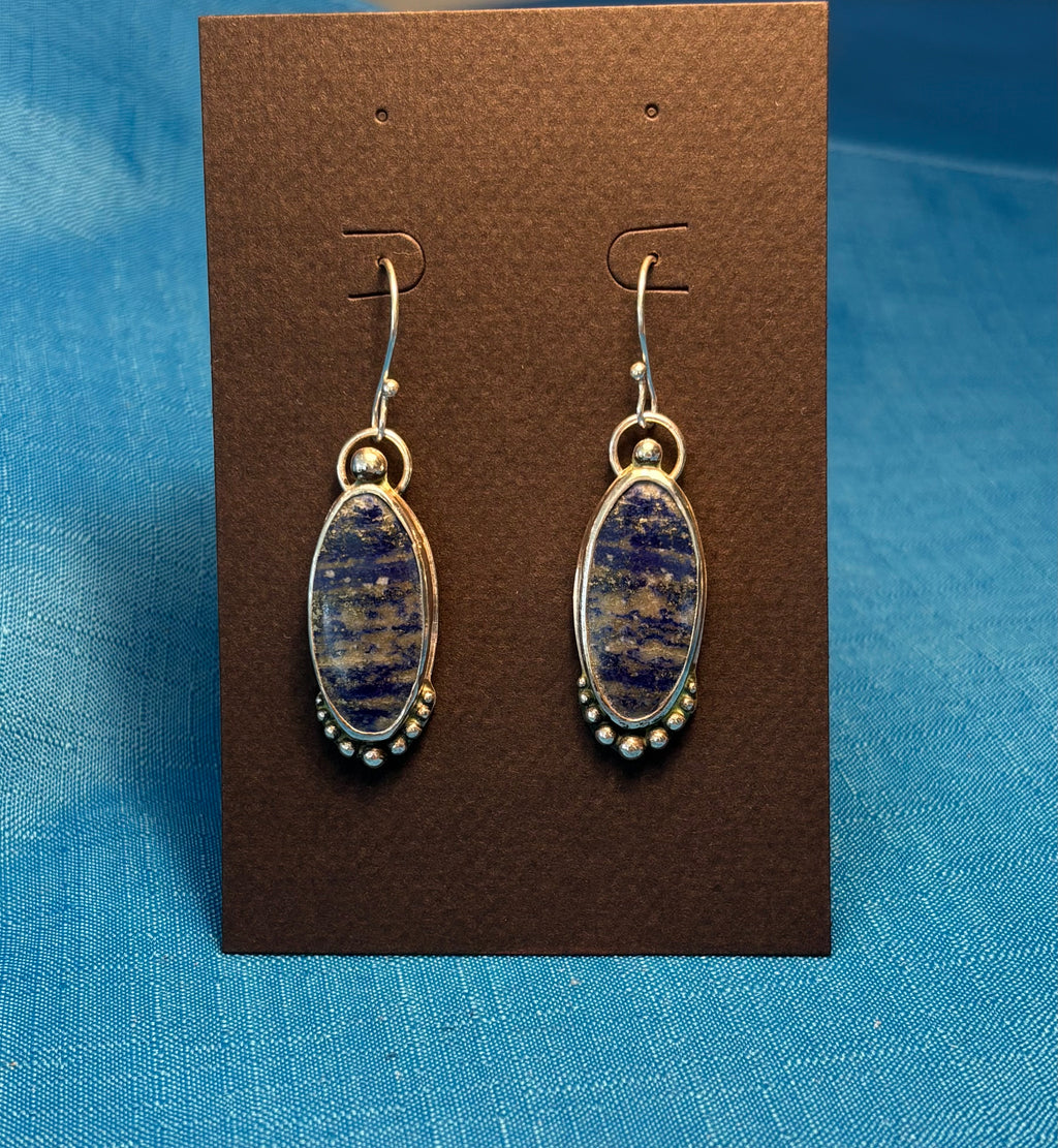 Lapis Lazuli and Sterling Silver Earrings.