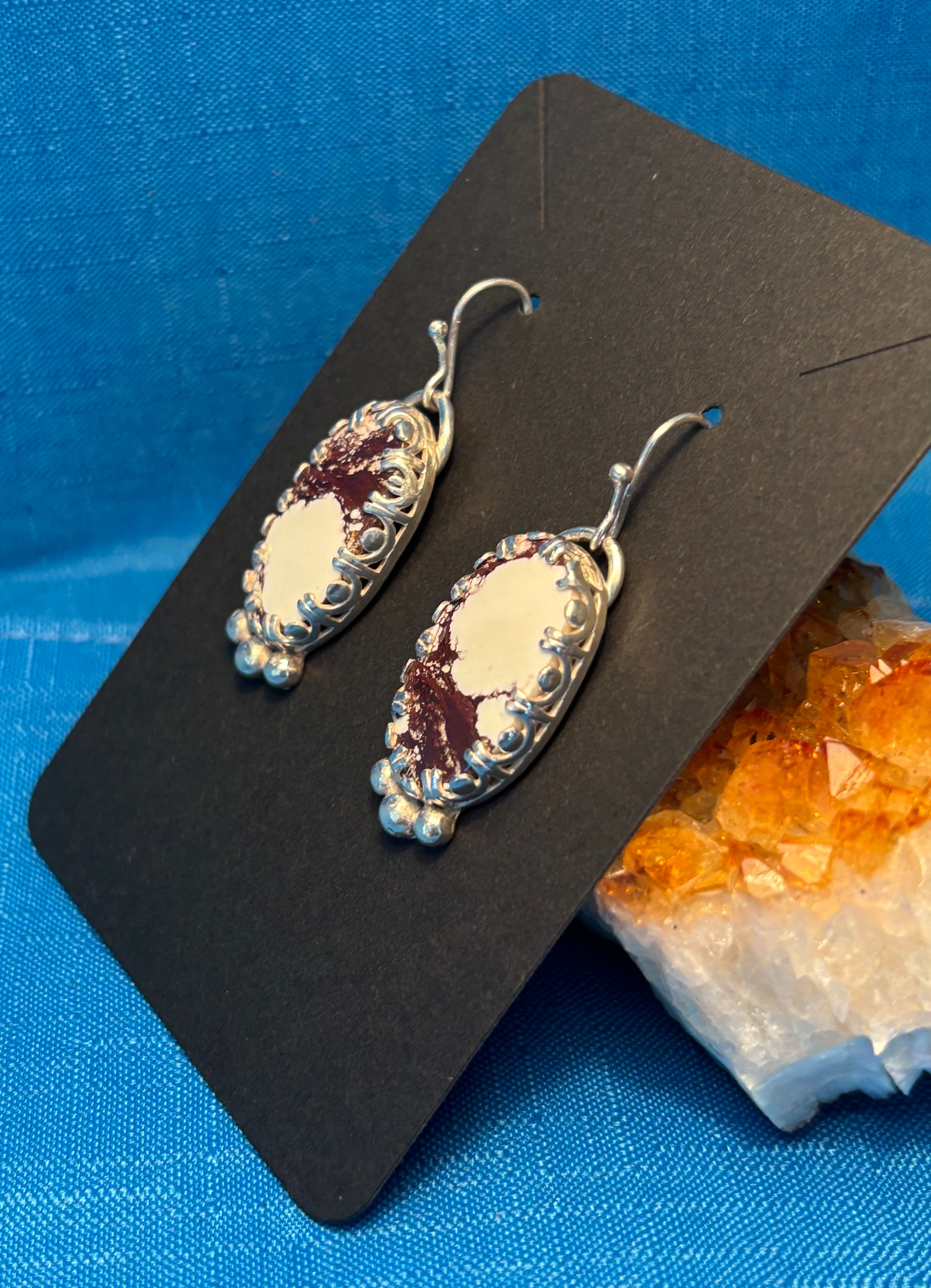 Sterling Silver & Wild Horse Jasper Earrings