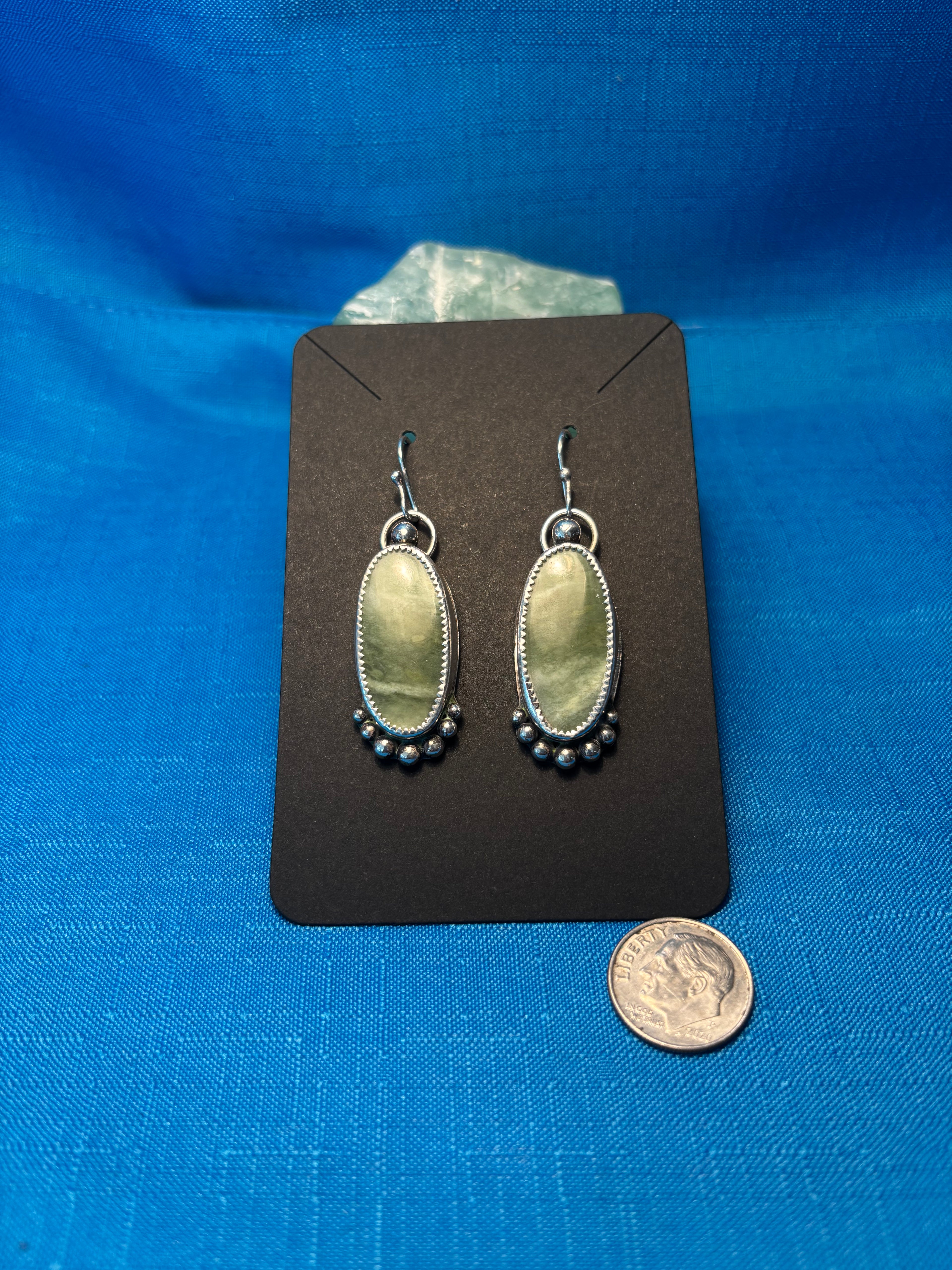 Sterling Silver & Prehnite Earrings