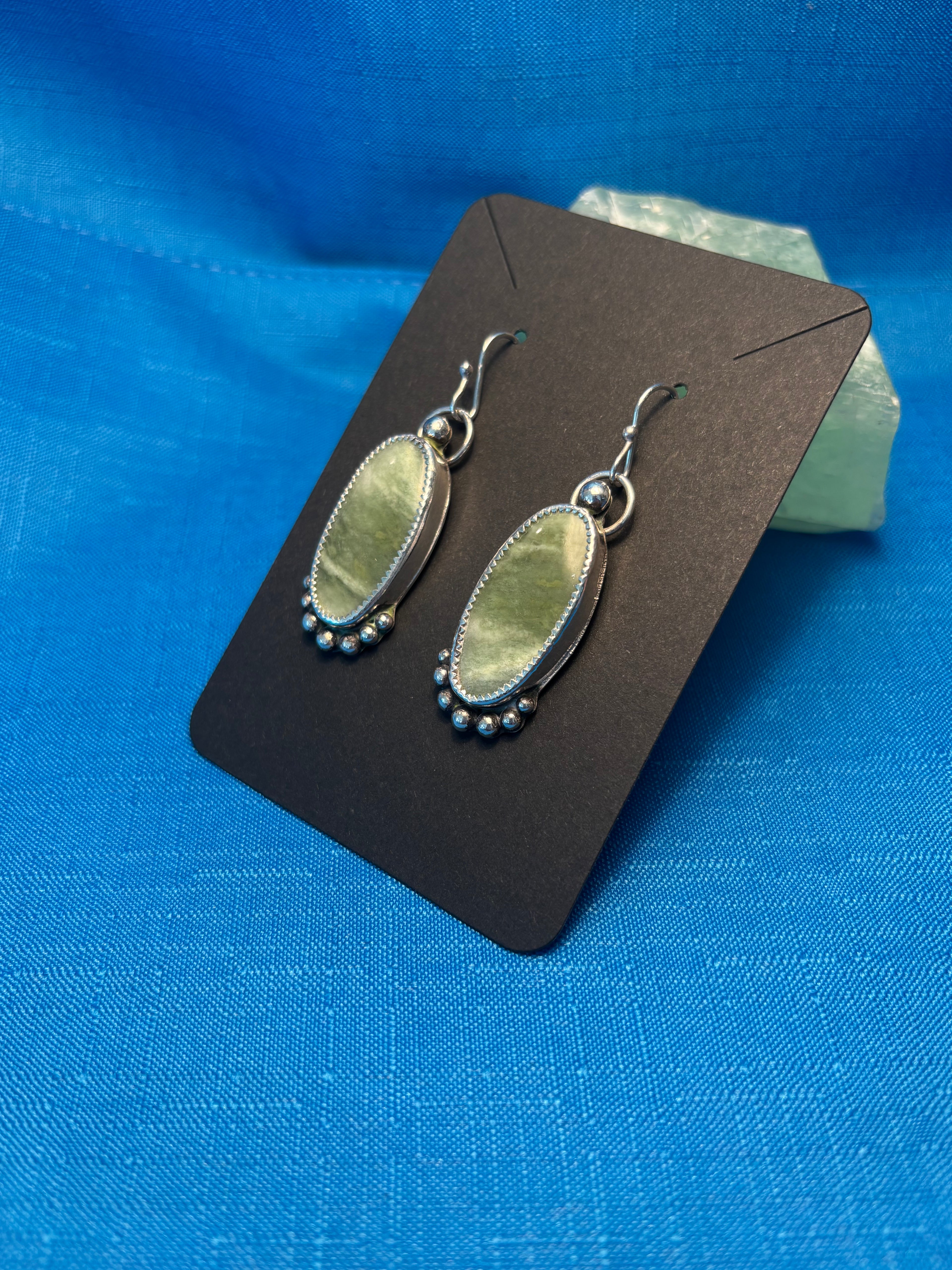 Sterling Silver & Prehnite Earrings