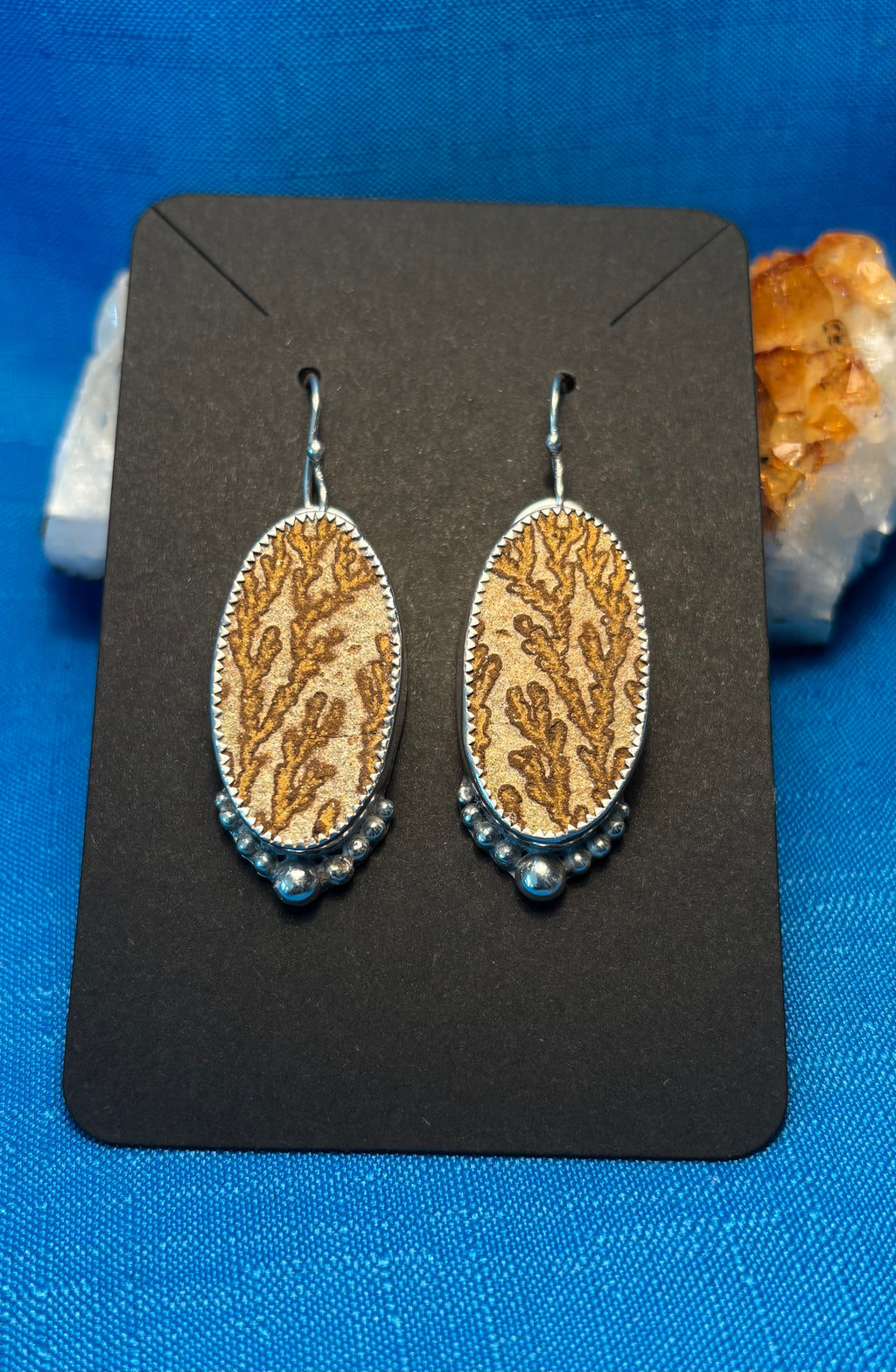 Sterling Silver & Limestone Earrings