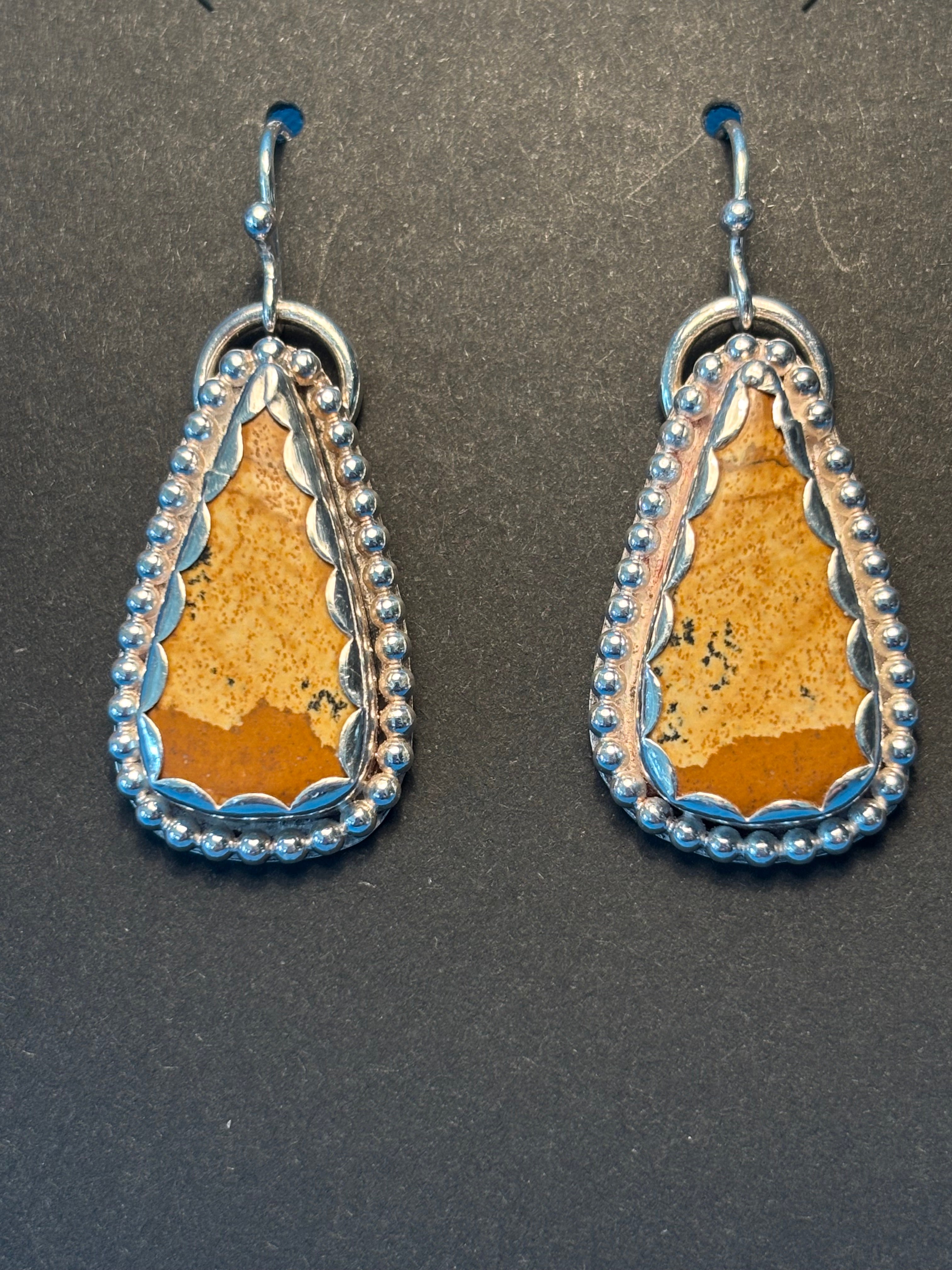 Sterling Silver & Mountain Jasper Earrings