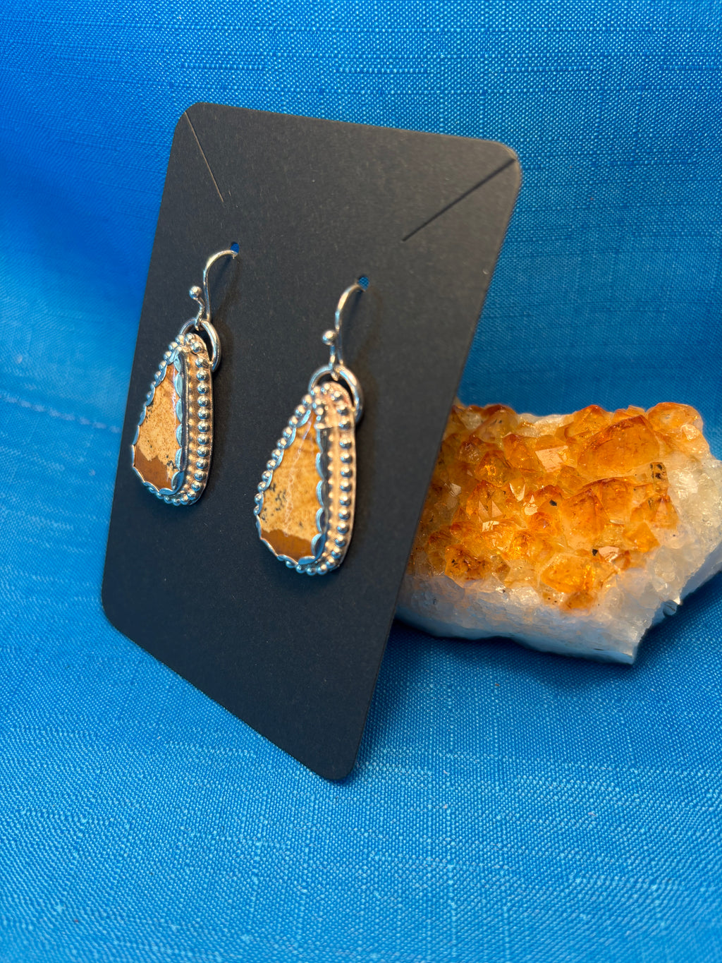 Sterling Silver & Mountain Jasper Earrings