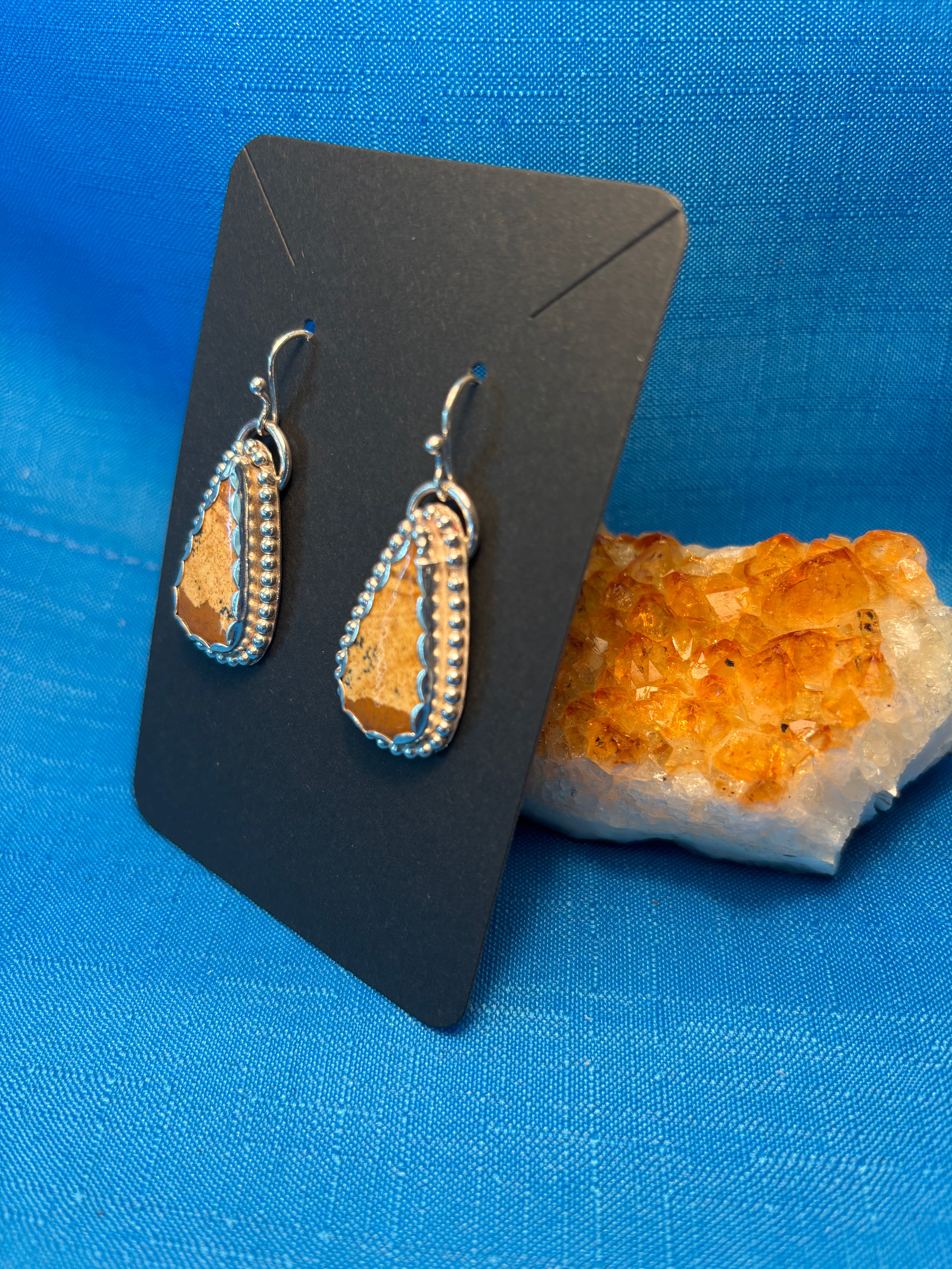 Sterling Silver & Mountain Jasper Earrings