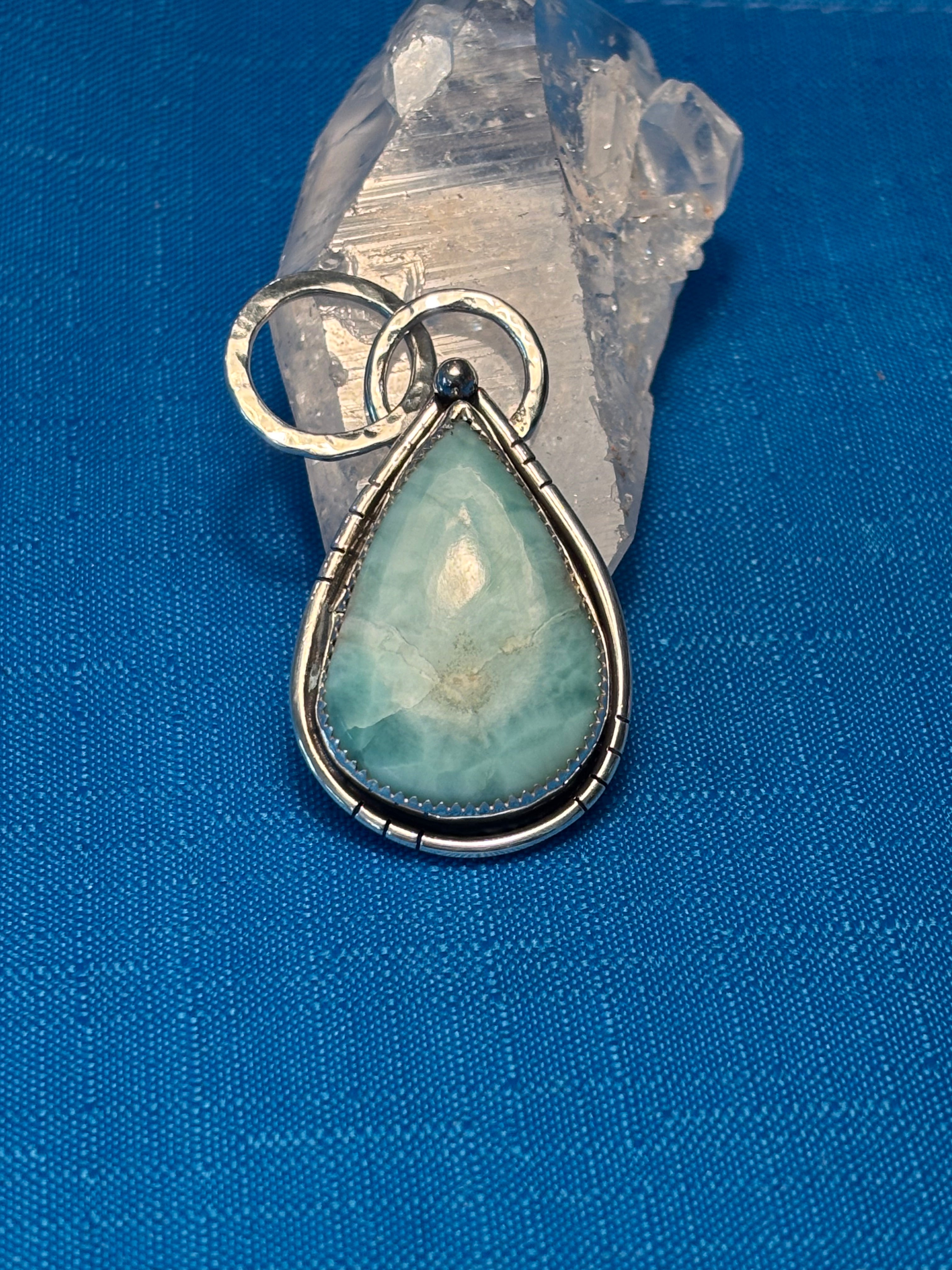 Sterling Silver & Larimar Pendant