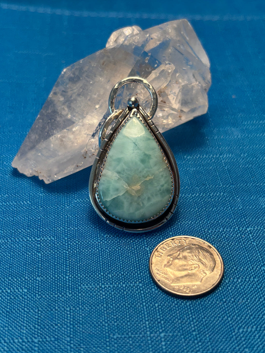 Sterling Silver & Larimar Pendant