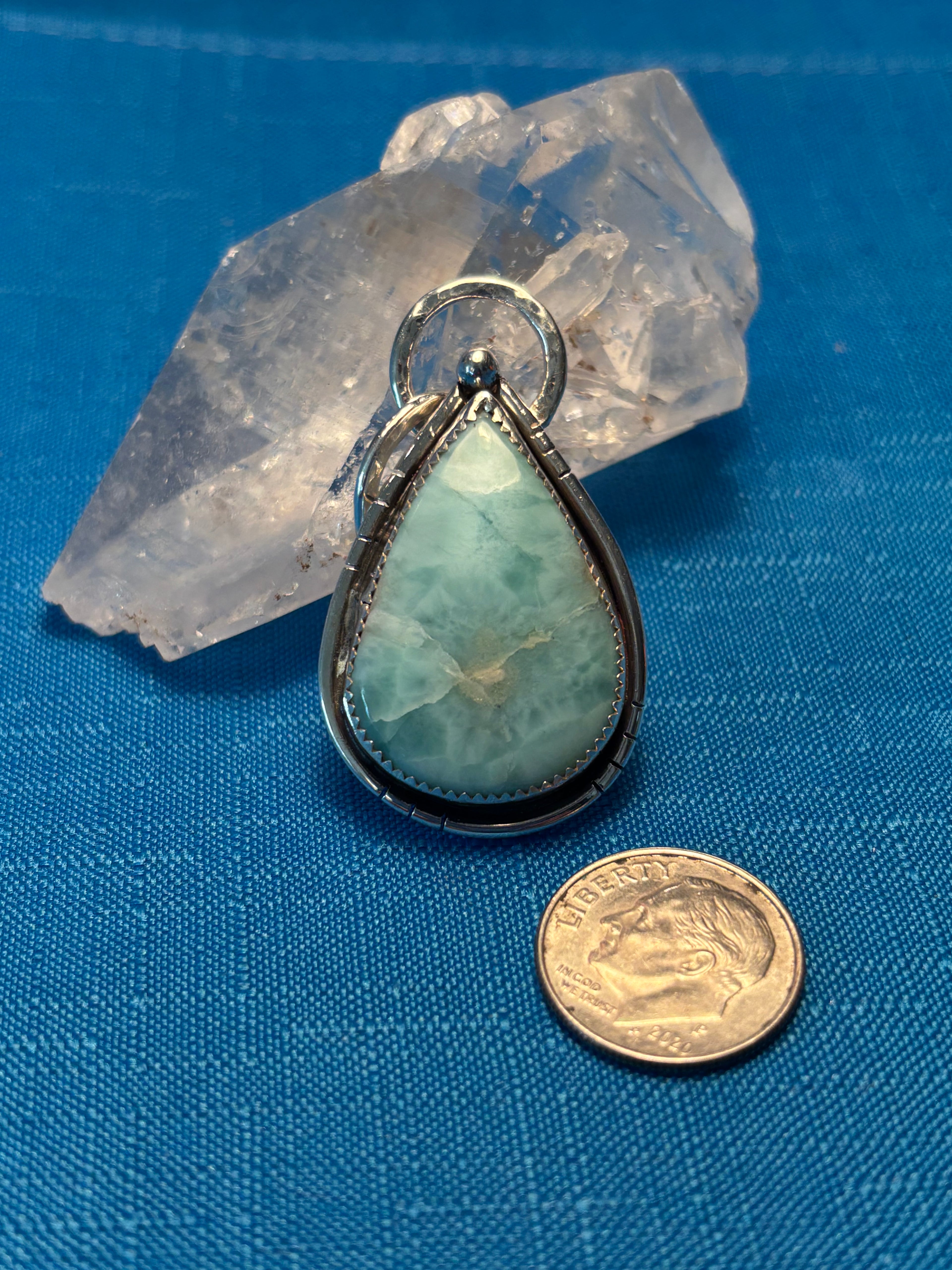 Sterling Silver & Larimar Pendant
