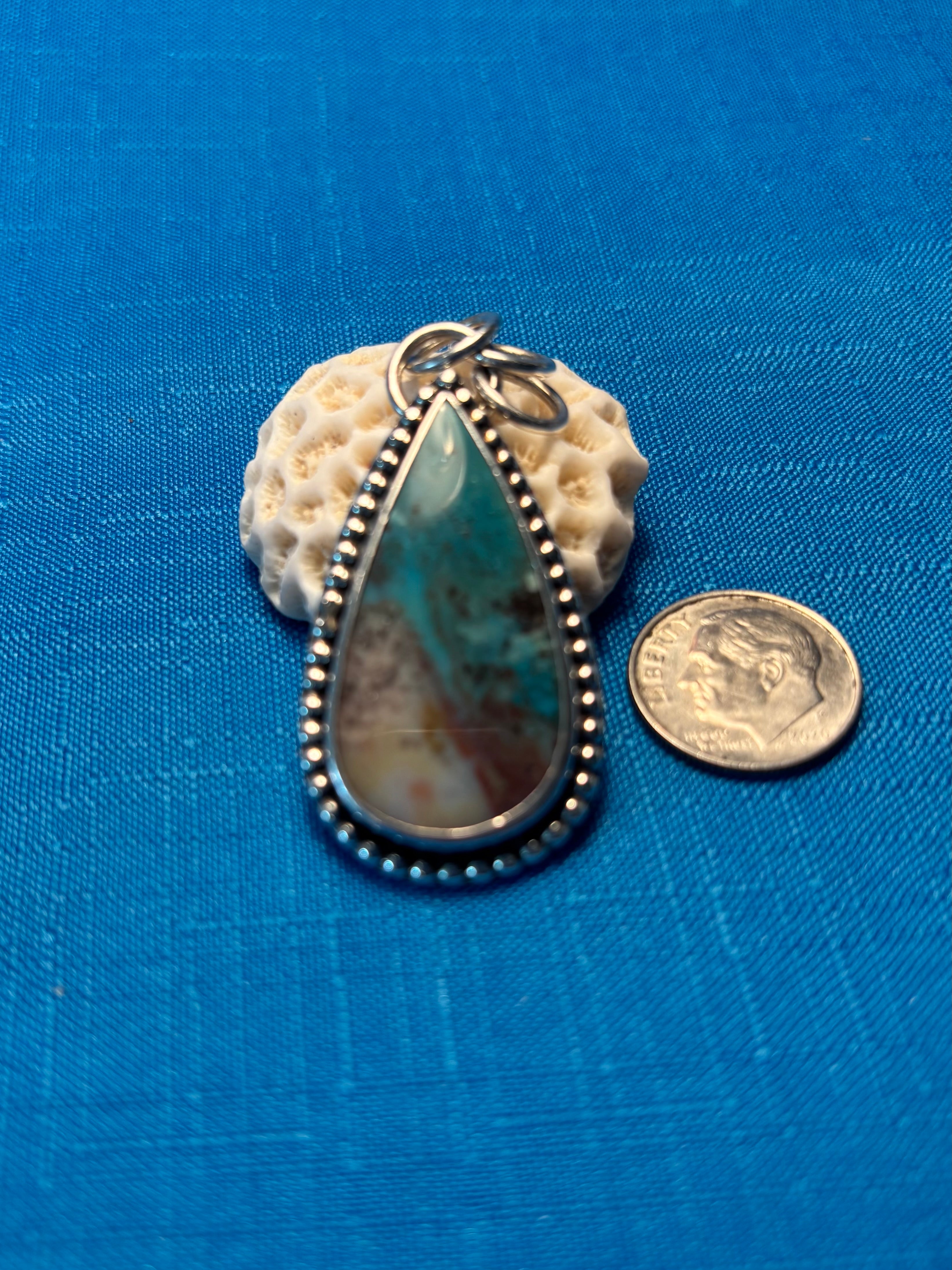 Sterling Silver & Chrysocolla Lovely Pendant