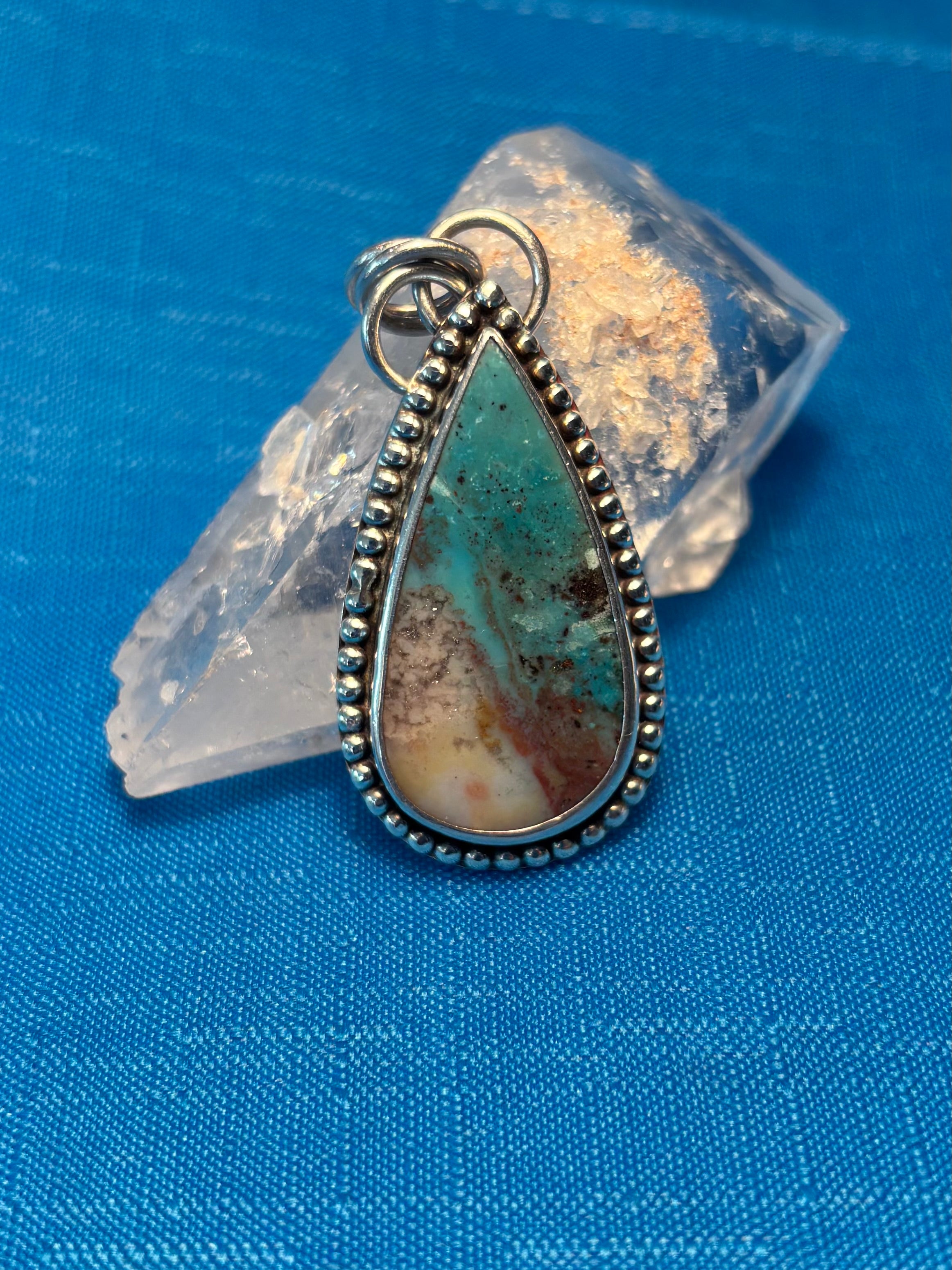 Sterling Silver & Chrysocolla Lovely Pendant