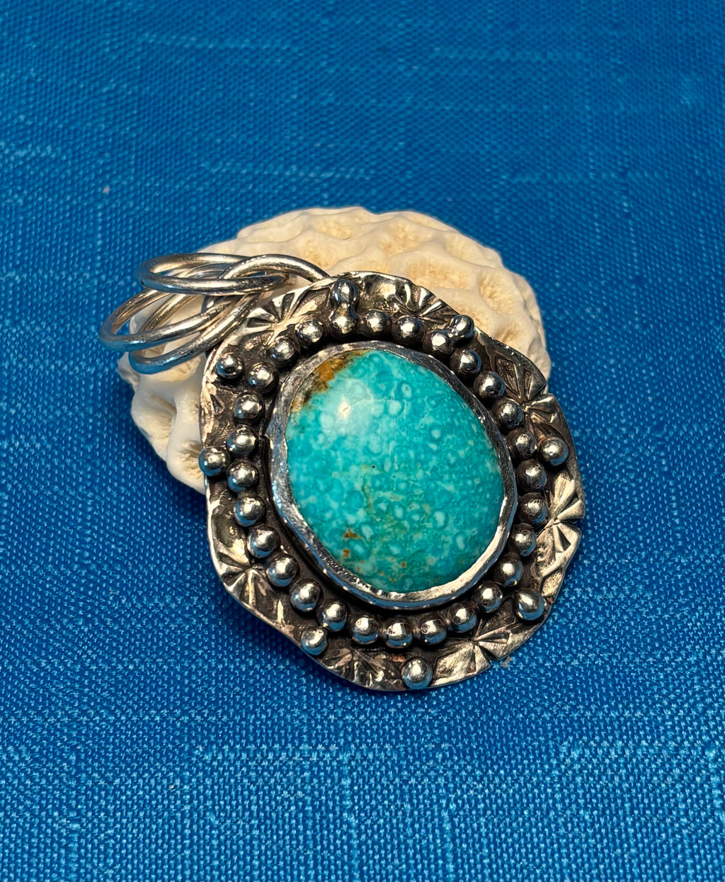 Sterling Silver &  Lone Mountain Turquoise Pendant
