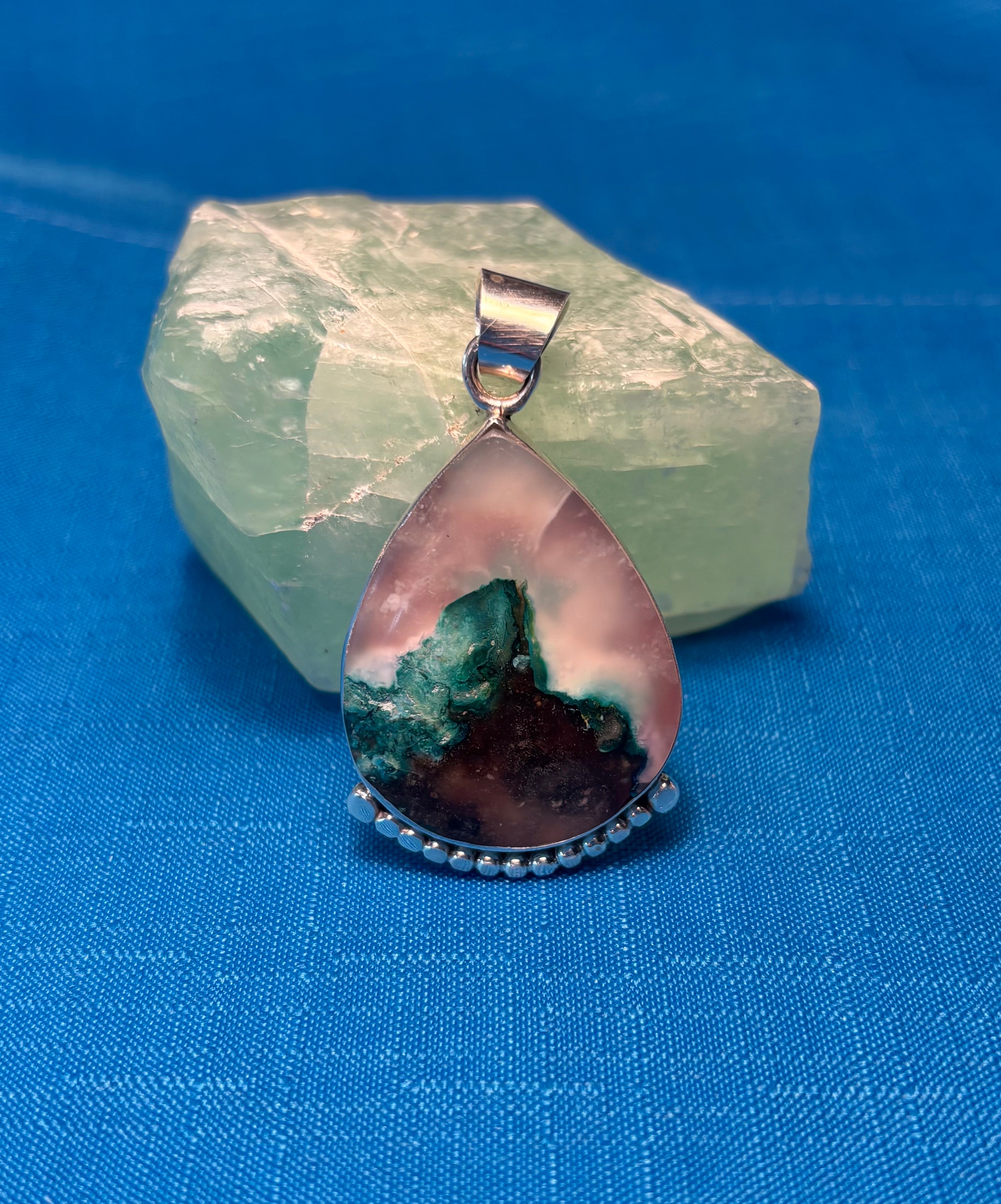 Sterling Silver & Landscape Agate Pendant