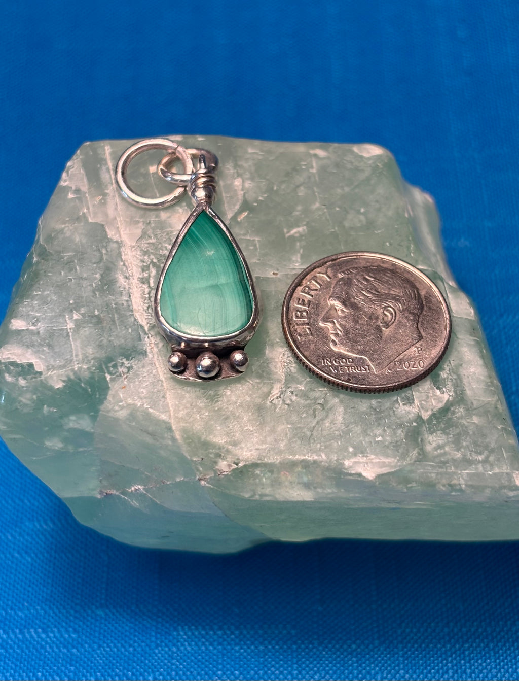 Sterling Silver & Malachite Pendant