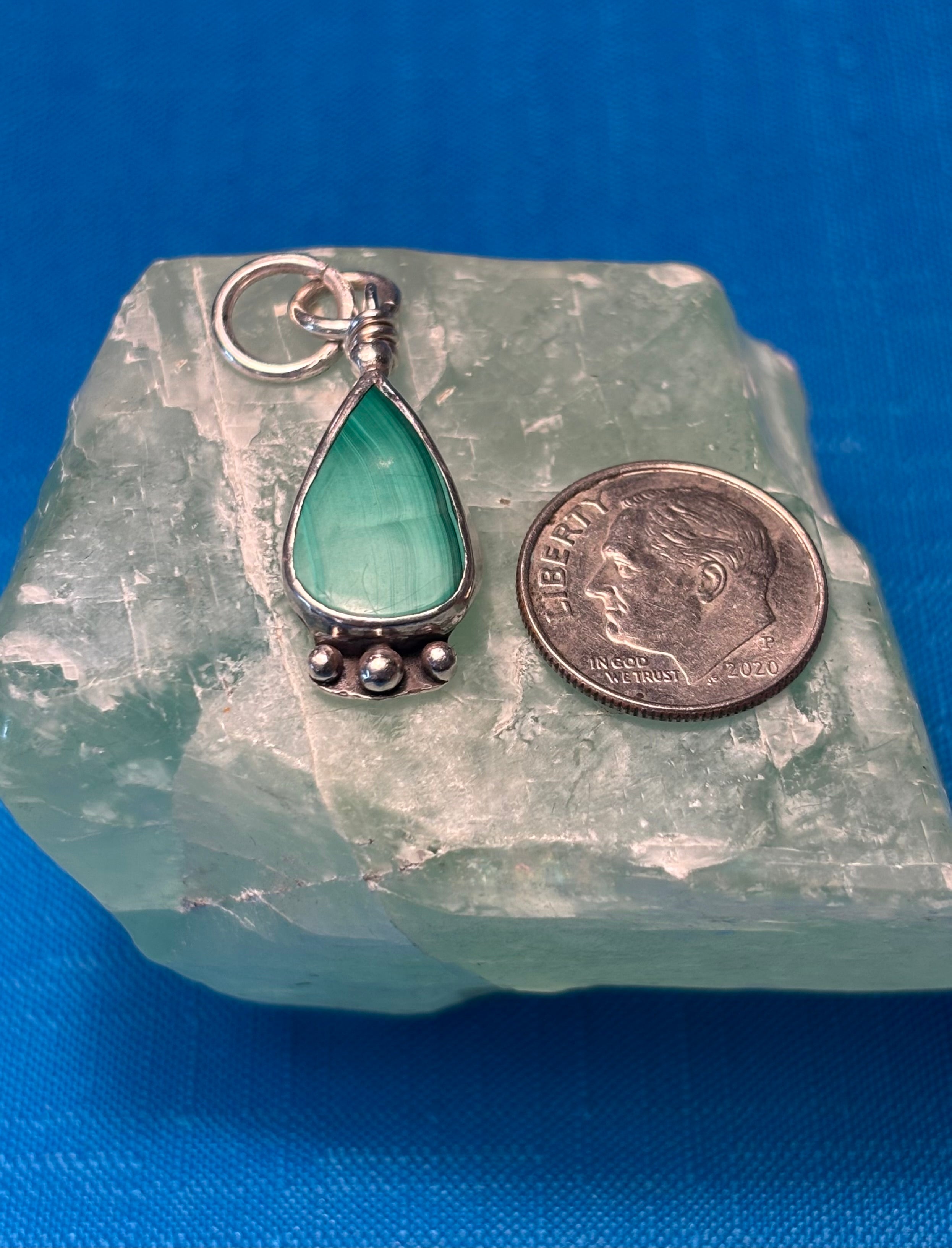 Sterling Silver & Malachite Pendant