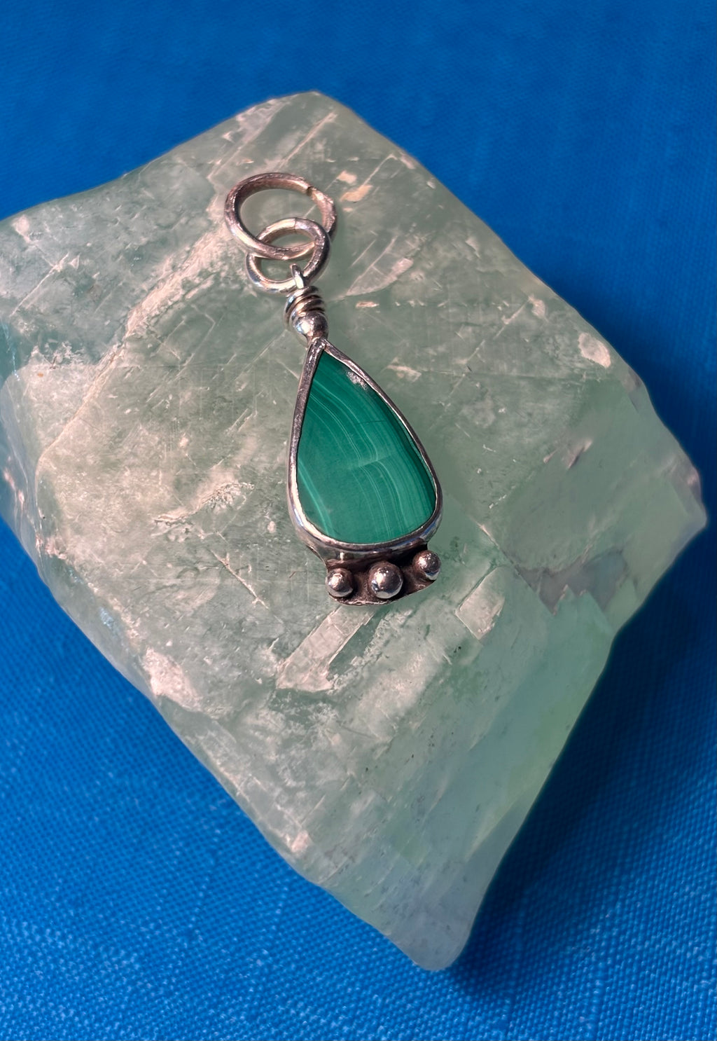 Sterling Silver & Malachite Pendant